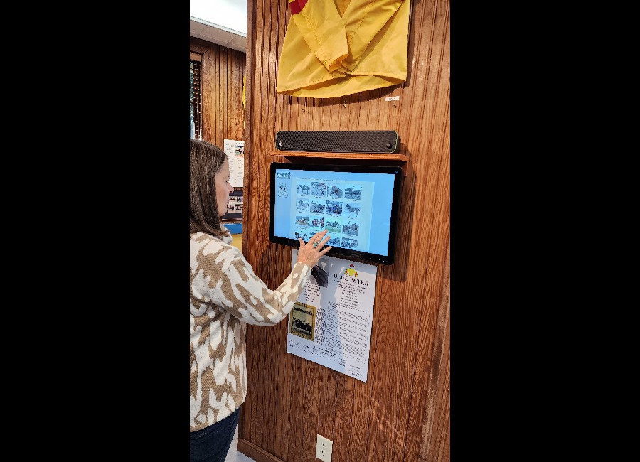 Touchscreen kiosk at Aiken Racing Museum
